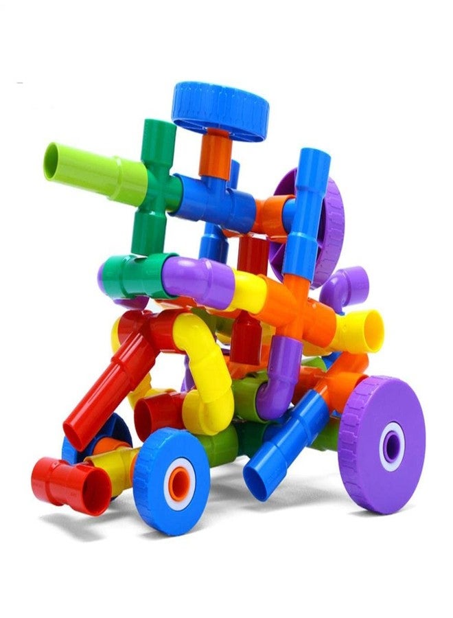 PULSBERY Non-Toxic Big Sized Pipe Shape Building Block Set, Interlock Brick Set for Kids 2 3 4 5 6 7 8 9 Year Kids Boys & Girls (Pipe Block Toy) - Image 4
